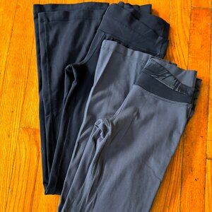 TWO Lululemon Athletica Crossover Waist Astro Pants Size 0 Black & Grey